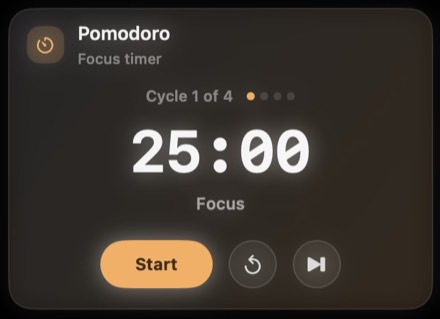 Pomodoro widget