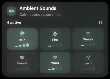 Ambient Sounds widget
