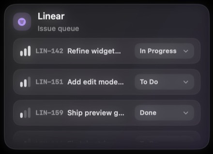 Linear widget